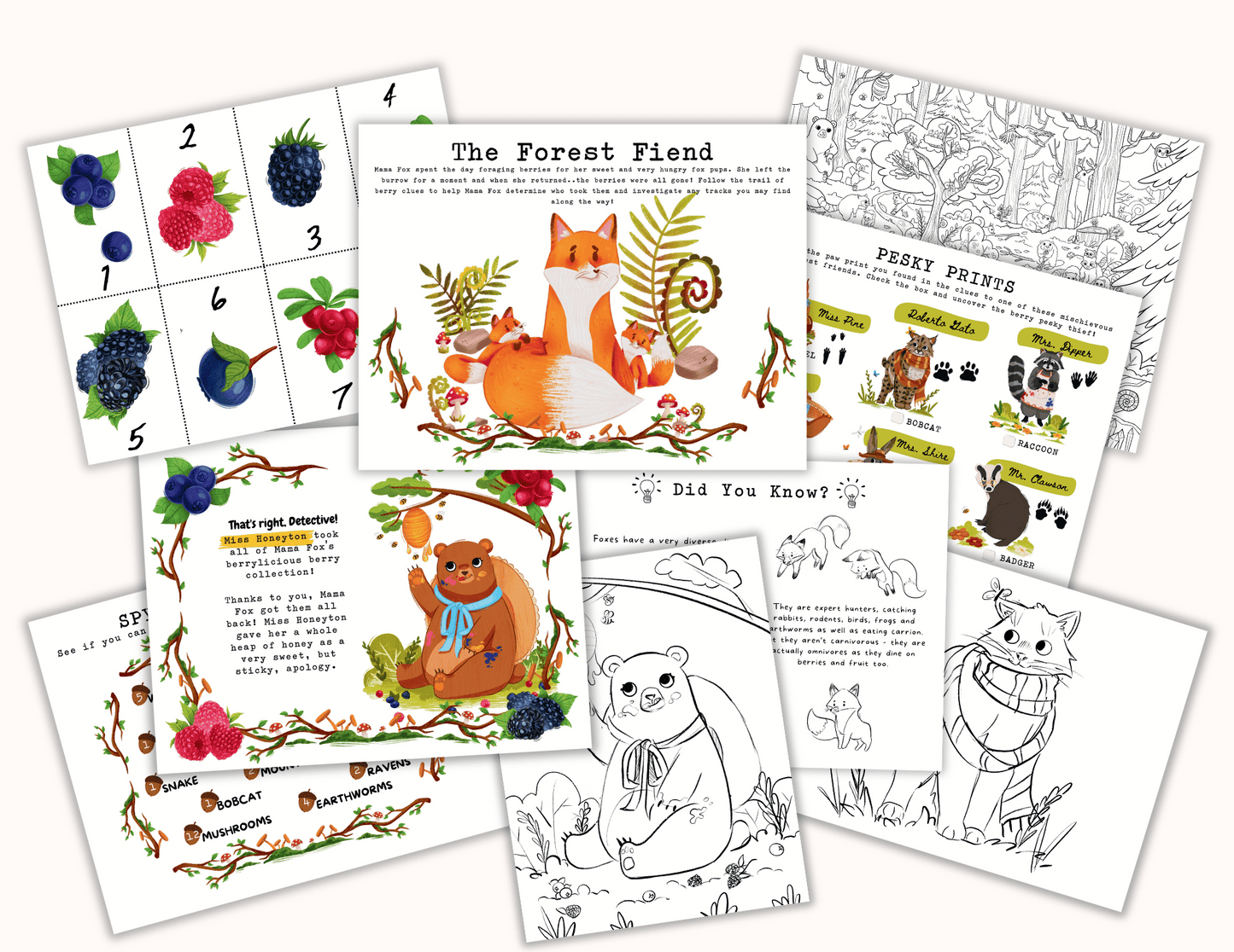 The Forest Fiend | A Berry-Thieving Printable Detective Mystery for Spy Kids